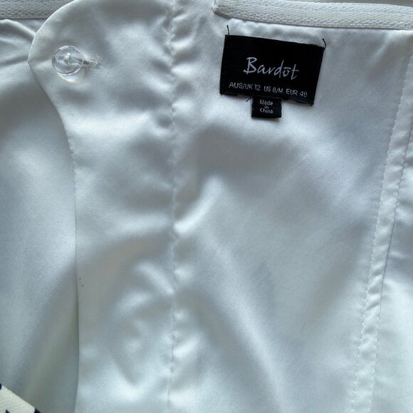 Bardot Floral Midi Dress Womens M Navy & Ivory Sleeveless Cocktail Australian Fa - Picture 12 of 12